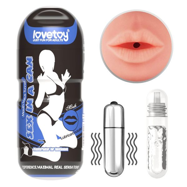 Masturbator LoveToy Sex In Can Mouth Lotus Tunnel, 16 cm (cielisty) 14111 zdjęcie