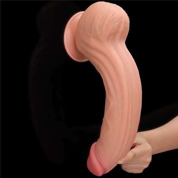 Dildo LoveToy Sliding-Skin Dual Layer Dong King Sized, 31 cm (w kolorze cielistym) 22243 zdjęcie