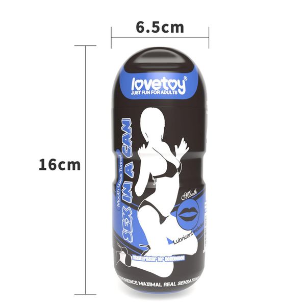 Masturbator LoveToy Sex In Can Mouth Lotus Tunnel, 16 cm (cielisty) 14111 zdjęcie