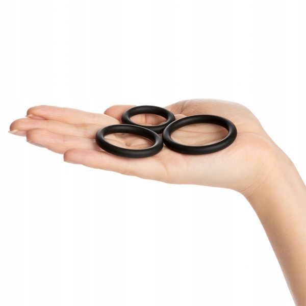 Набор эрекционных колец Cock Ring Set, 3 шт (черный) 4965 фото
