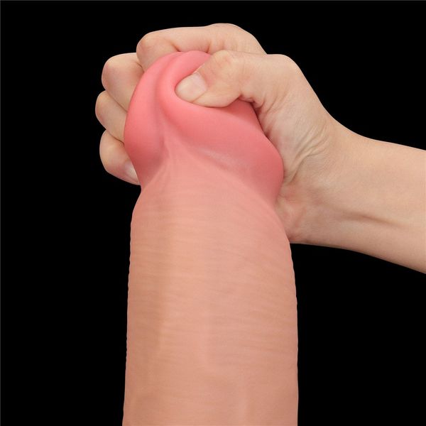 Dildo LoveToy Sliding-Skin Dual Layer Dong King Sized, 36 cm (w kolorze cielistym) 22244 zdjęcie