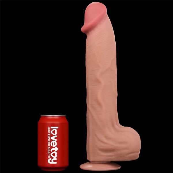 Dildo LoveToy Sliding-Skin Dual Layer Dong King Sized, 36 cm (w kolorze cielistym) 22244 zdjęcie