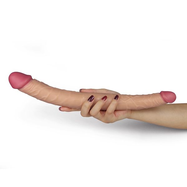 Dwustronne dildo LoveToy King Size Ladykiller, 36,5 cm (w kolorze cielistym) 21954 zdjęcie