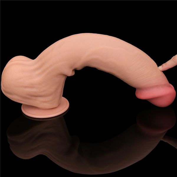 Dildo LoveToy Sliding-Skin Dual Layer Dong King Sized, 36 cm (w kolorze cielistym) 22244 zdjęcie