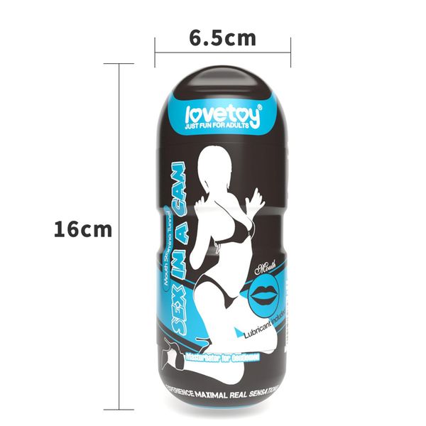 Masturbator LoveToy Sex In A Can Mouth Stamina Tunnel, 16 cm (cielisty) 14112 zdjęcie