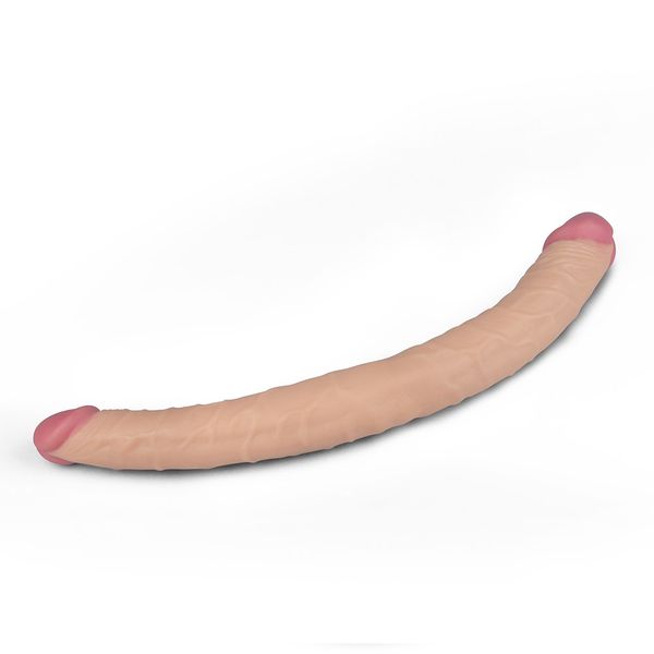 Dwustronne dildo LoveToy King Size Ladykiller, 36,5 cm (w kolorze cielistym) 21954 zdjęcie