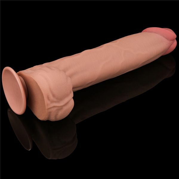 Dildo LoveToy Sliding-Skin Dual Layer Dong King Sized, 36 cm (w kolorze cielistym) 22244 zdjęcie