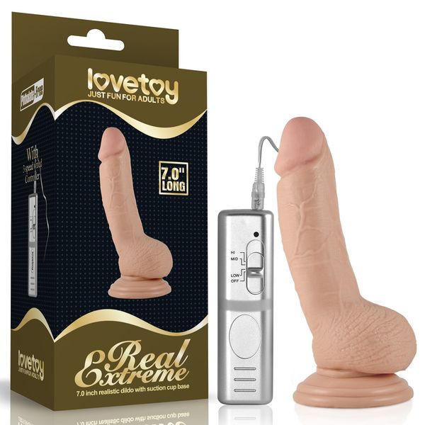 Реалистичный вибратор LoveToy Real Extreme, 17,7 см (телесный) 22132 фото