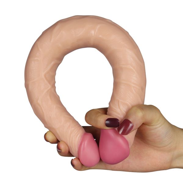 Dwustronne dildo LoveToy King Size Ladykiller, 36,5 cm (w kolorze cielistym) 21954 zdjęcie