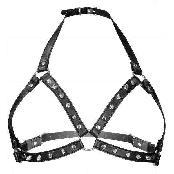 Портупея з шипами Fetish Tentation Sexy Adjustable Chest Harness (чорний) 18113 фото