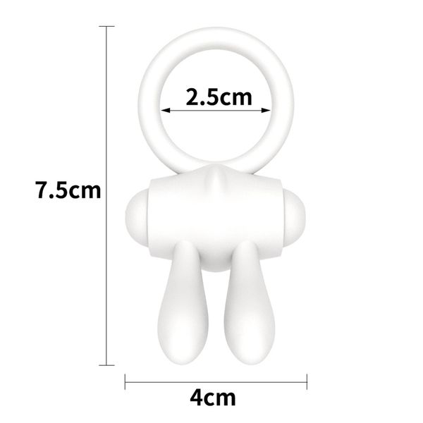 Pierścień erekcyjny z wibracją LoveToy Power Clit, 7,5 cm (biały) 14438 zdjęcie