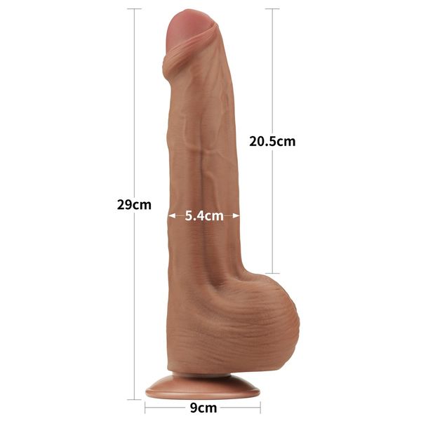 Dildo LoveToy Sliding-Skin Dual Layer Dong, 29 cm (brązowy) 22250 zdjęcie