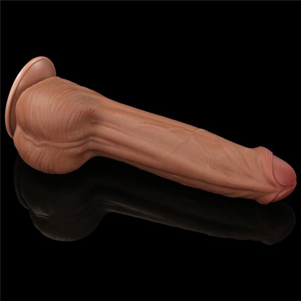 Dildo LoveToy Sliding-Skin Dual Layer Dong, 29 cm (brązowy) 22250 zdjęcie