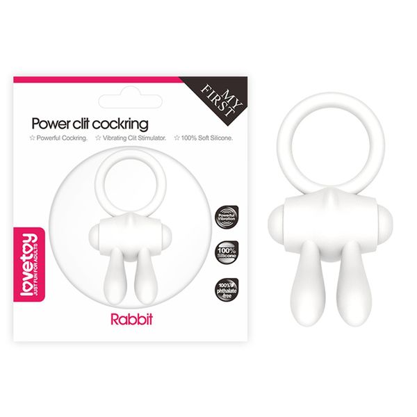 Pierścień erekcyjny z wibracją LoveToy Power Clit, 7,5 cm (biały) 14438 zdjęcie