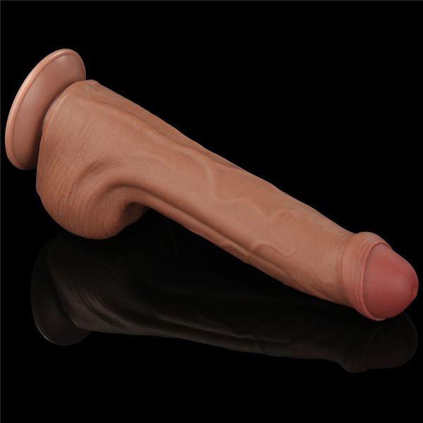 Dildo LoveToy Sliding-Skin Dual Layer Dong, 29 cm (brązowy) 22250 zdjęcie