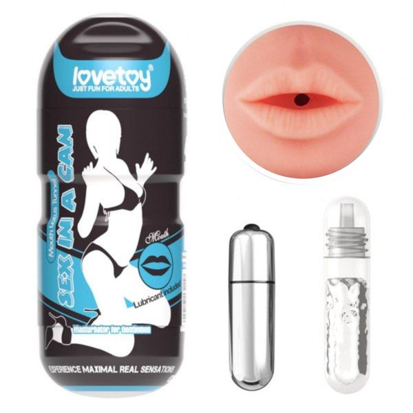 Masturbator Sex In A Can Mouth Stamina Tunnel Vibrating, 16 cm (cielisty) 14113 zdjęcie