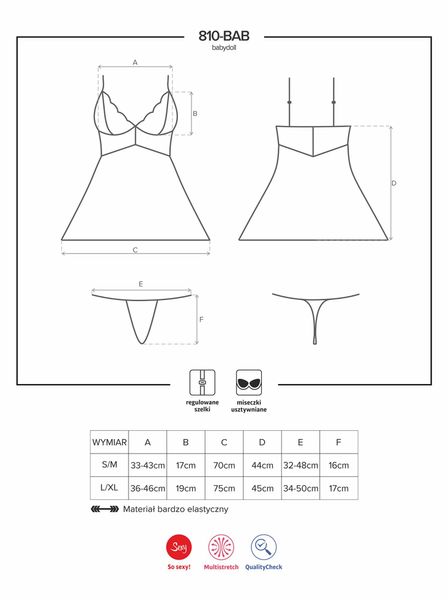 Erotyczny zestaw Obsessive 810, S/M (biały) 5789 zdjęcie