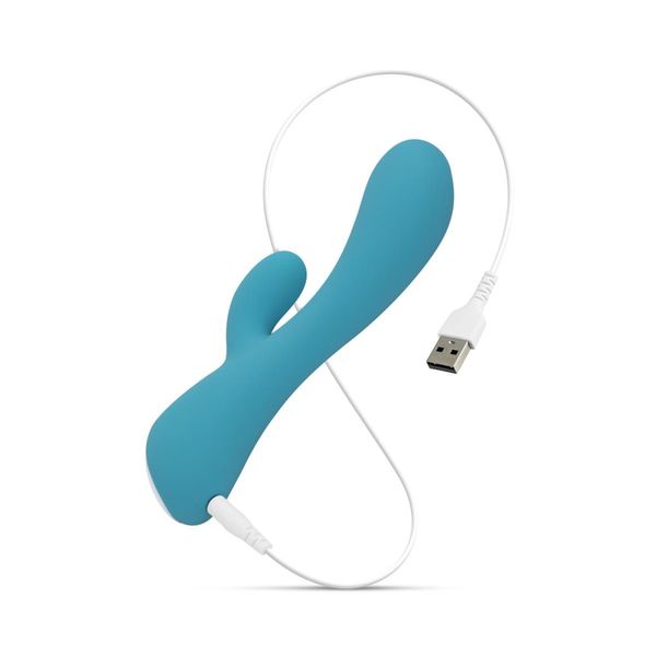 Вібратор-кролик Cala Azul Martina I Rabbit Vibrator, 18 см (бірюзовий) 15089 фото