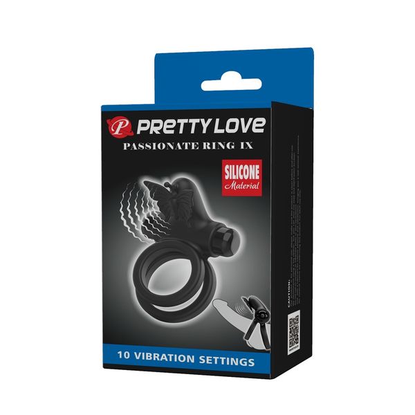 Pierścień erekcyjny Pretty Love Passionate Ring IX, 8,6 cm (czarny) 22281 zdjęcie