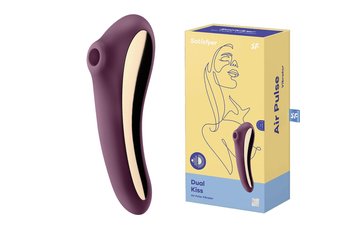 Вакуумний стимулятор клітора Satisfyer Dual Kiss, 19 см (фіолетовий) 13132 фото