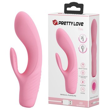 Вибратор-кролик Pretty Love Tim Vibrator Light, 15.5 см (розовый) 7738 фото