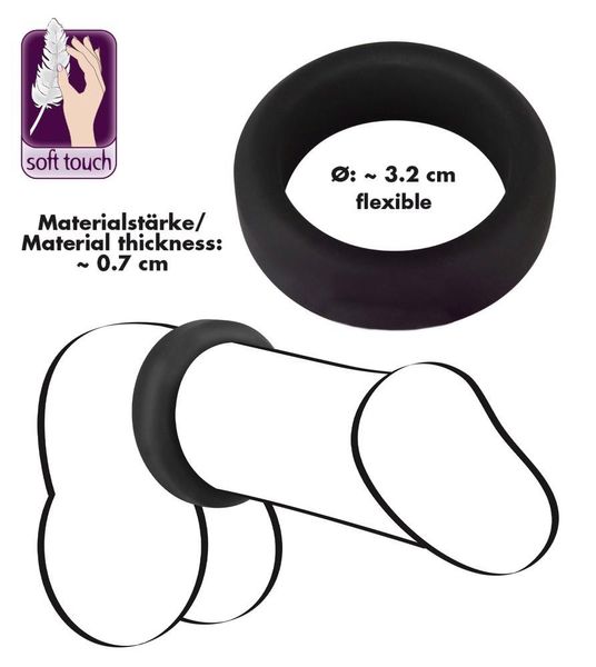 Pierścień erekcyjny Velvets Cock Ring, 3,2 cm (czarny) 6836 zdjęcie