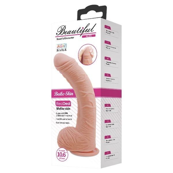 Dildo LyBaile Beautiful Alex Real, 28,2 cm (w kolorze cielistym) 21972 zdjęcie