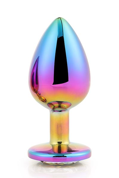 Анальная пробка с кристаллом Gleaming Love Multicolour Plug, 9,5 см (радужный) 10655 фото