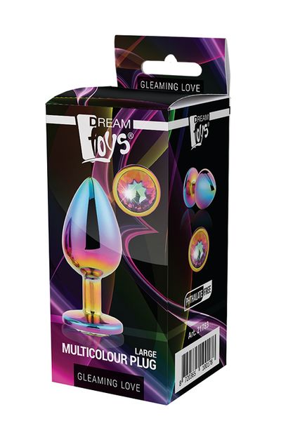 Анальная пробка с кристаллом Gleaming Love Multicolour Plug, 9,5 см (радужный) 10655 фото