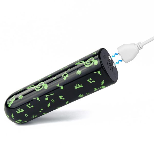 Вібратор для клітора LoveToy Music Massager Glow In The Dark, 8,5 см (чорний) 16204 фото