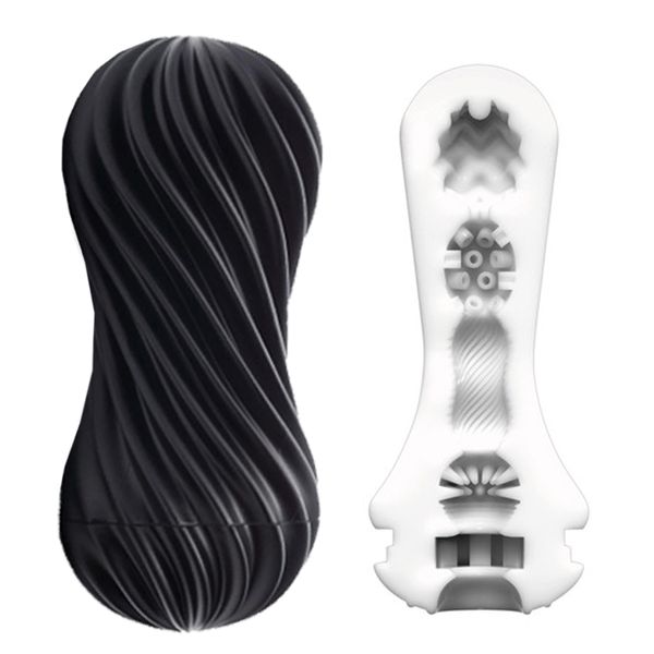 Masturbator Tenga Flex Rocky, 17,6 cm (czarny) 19476 zdjęcie