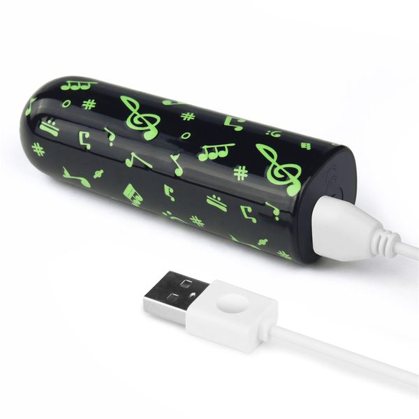 Вібратор для клітора LoveToy Music Massager Glow In The Dark, 8,5 см (чорний) 16204 фото