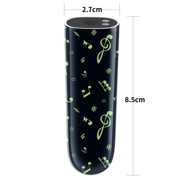 Wibrator łechtaczkowy LoveToy Music Massager Glow In The Dark, 8,5 cm (czarny) 16204 zdjęcie