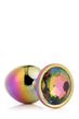 Korek analny z kryształkiem Gleaming Love Multicolour Plug, 9,5 cm (tęcza)