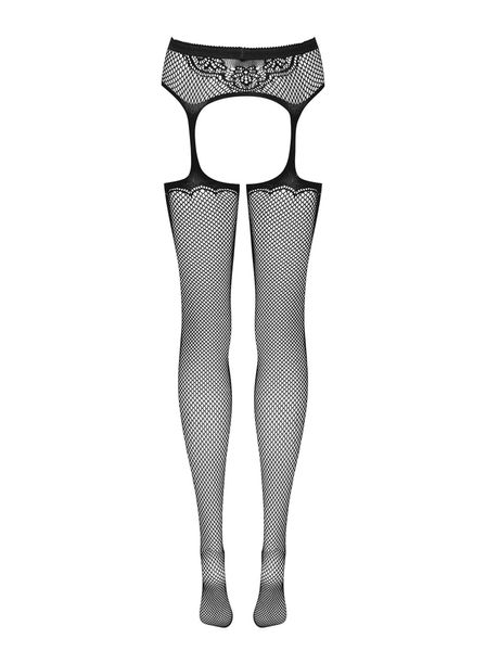 Pończochy z pasem Obsessive Garter S232, S/M/L (czarny) 5919 zdjęcie