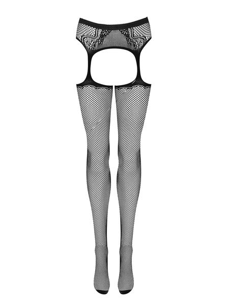 Pończochy z pasem Obsessive Garter S232, S/M/L (czarny) 5919 zdjęcie