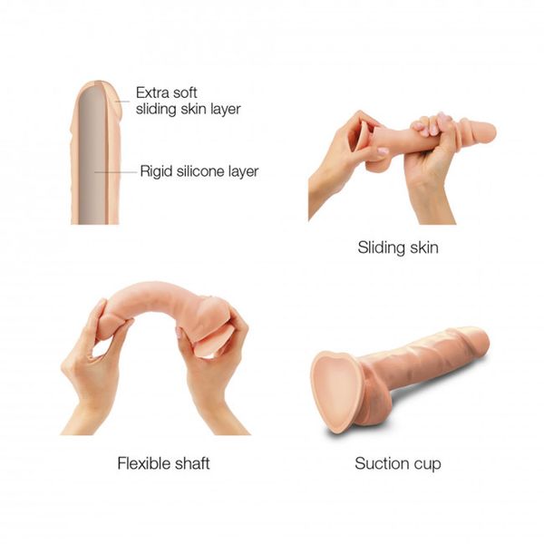 Dildo Strap-On-Me Sliding Skin Realistic M, 13,4 cm (w kolorze cielistym) 13740 zdjęcie