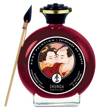 Jadalna farba do ciała Shunga Body Painting szampan truskawkowy, 100 ml 15175 zdjęcie