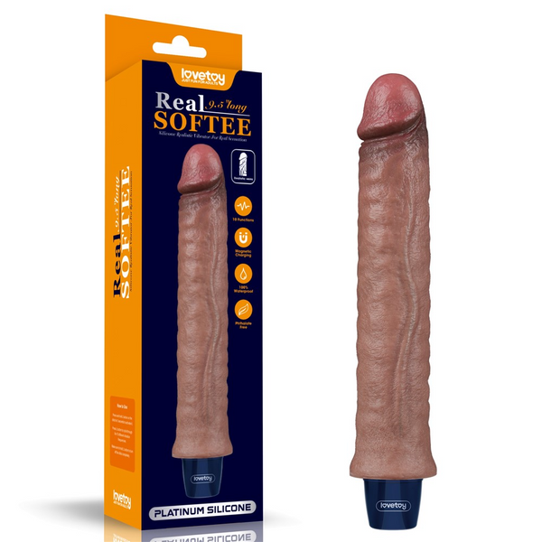 Реалистичный вибратор LoveToy Real Softee, 24,5 см (коричневый) 22372 фото