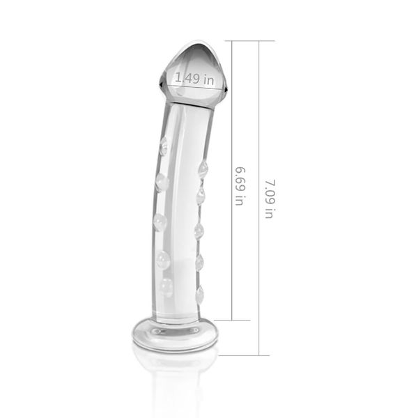 Szklane dildo LoveToy Glass Romance, 18 cm (przezroczysty) 14299 zdjęcie