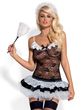 Костюм еротичний Obsessive Housemaid, L/XL (чорно-білий)