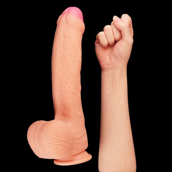 Duże dildo z przyssawką LoveToy Nature Cock, 28 cm (w kolorze cielistym) 14386 zdjęcie