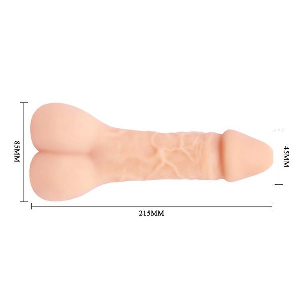 Masturbator Real Body Two In One , 20 cm (cielisty) 18054 zdjęcie