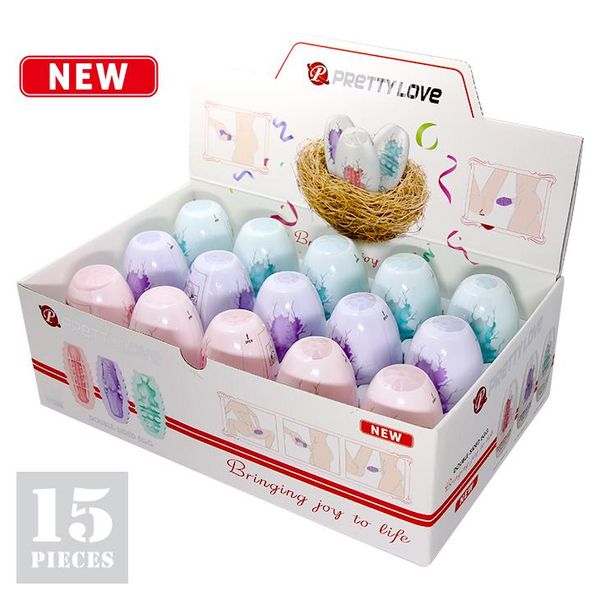 Zestaw masturbatorów Pretty Love Double Sided Egg, 15 sztuk (multi) 11158 zdjęcie