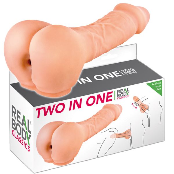 Masturbator Real Body Two In One , 20 cm (cielisty) 18054 zdjęcie