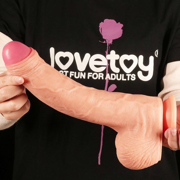 Duże dildo z przyssawką LoveToy Nature Cock, 28 cm (w kolorze cielistym) 14386 zdjęcie