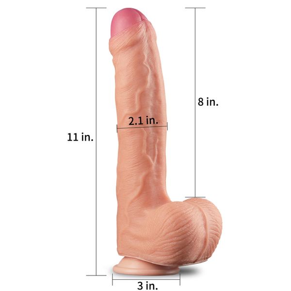 Duże dildo z przyssawką LoveToy Nature Cock, 28 cm (w kolorze cielistym) 14386 zdjęcie