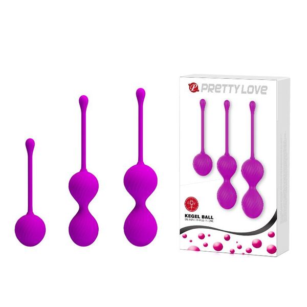 Набор вагинальных шариков Pretty Love Kegel Balls, 3 шт (фиолетовый) 7710 фото