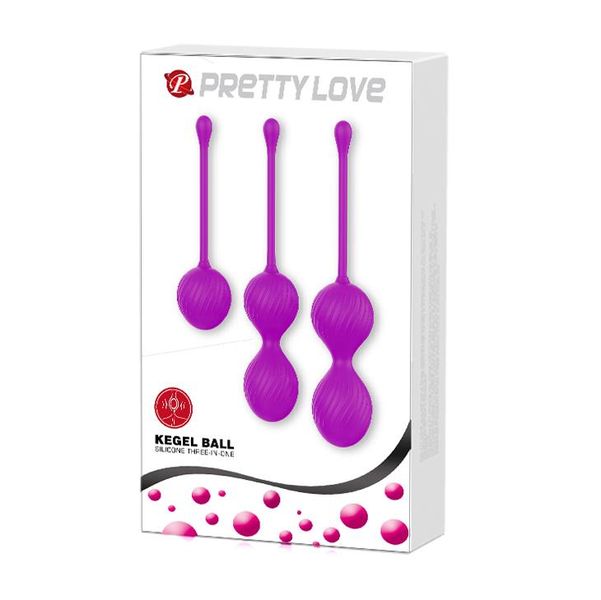 Zestaw kulek dopochwowych Pretty Love Kegel Balls, 3 szt (fioletowy) 7710 zdjęcie