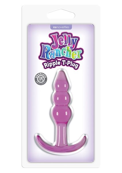 Анальная пробка Jelly Rancher Ripple T-Plug, 11 см (фиолетовый) 4472 фото